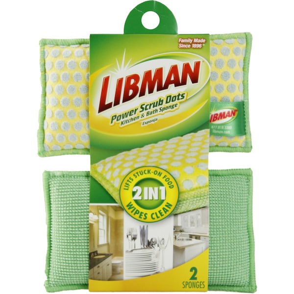 Libman Libman Power Scrub Dots Medium Duty Sponge For Pots and Pans 6 in. L 2 pk 336 - main